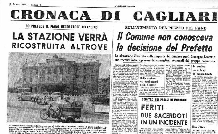 la pagina dell unione sarda del 1962