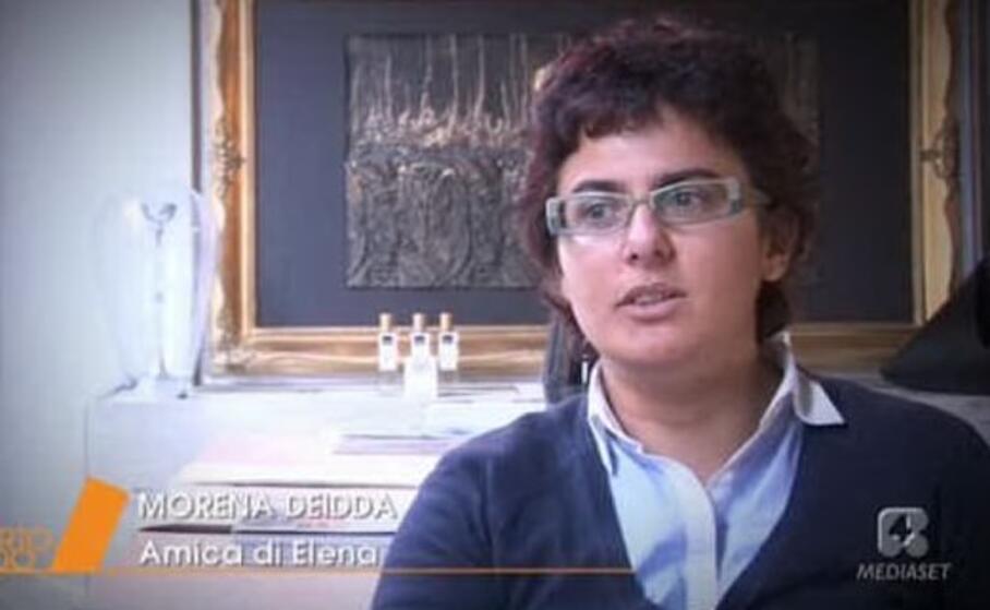 morena deidda durante una trasmissione in tv