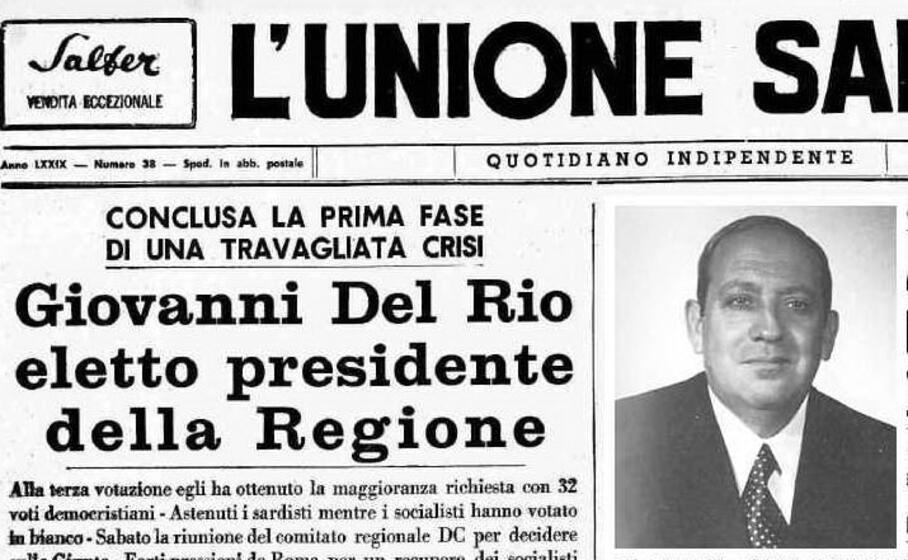 la prima pagina dell unione sarda il giorno dopo l elezione nel riquadro giovanni del rio