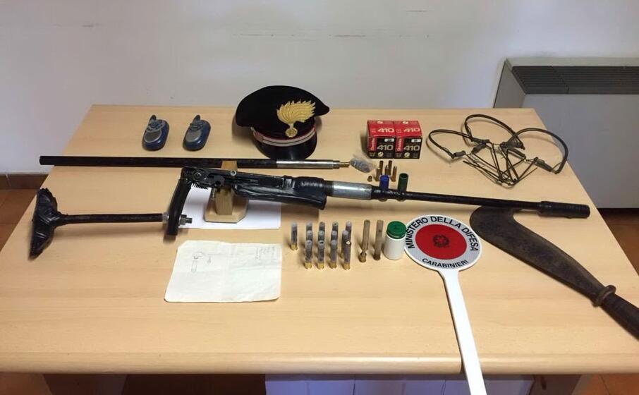 il matgeriale sequestrato dai carabinieri