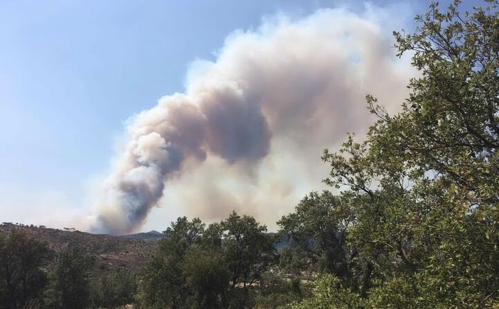 violento incendio tra arbus e gonnosfanadiga