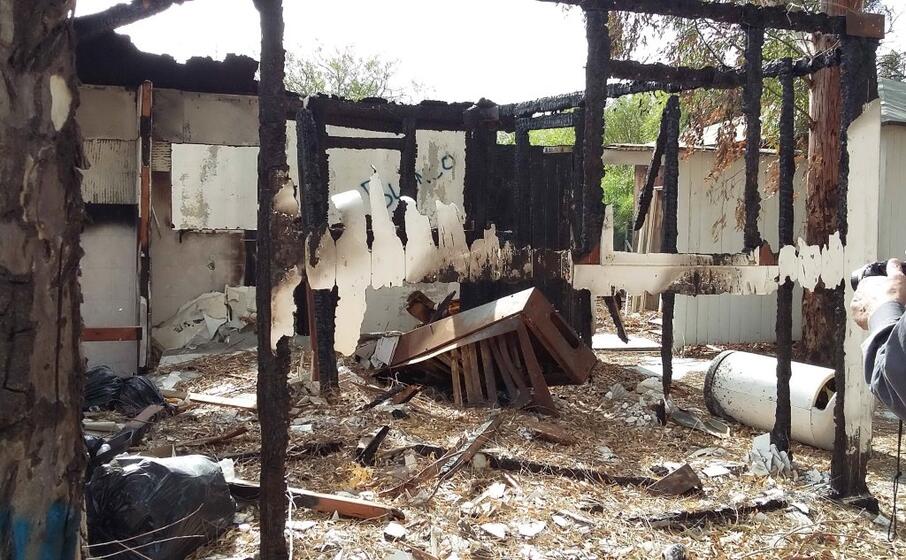 la sala spogliatoio data alle fiamme