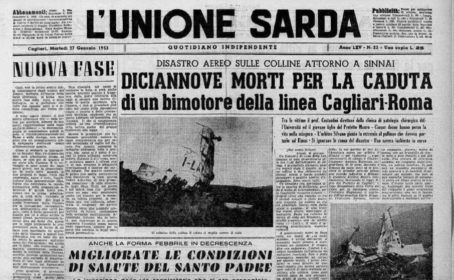 accaddeoggi 26 gennaio 1953 bimotore precipita sulle colline di sinnai i morti sono 19
