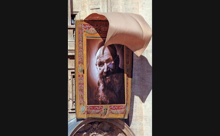 il suo quadro esposto in vaticano durante la messa della beatificazione (archivio unione sarda)