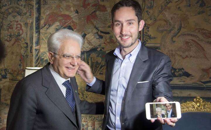 kevin systrom cofondatore del social con il capo dello stato sergio mattarella (ansa)