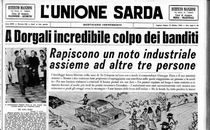 la prima pagina de l unione sarda (archivio l unione sarda)