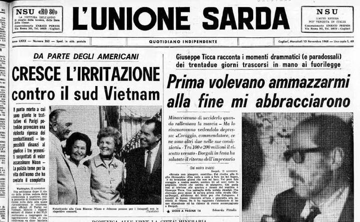 la prima pagina dopo il rilascio (archivio l unione sarda)