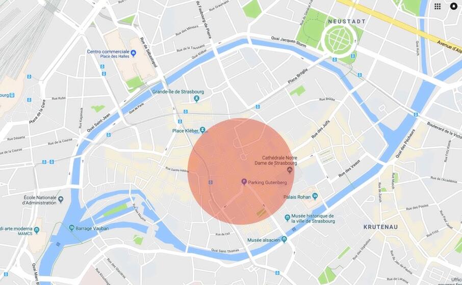 la zona di massima allerta
