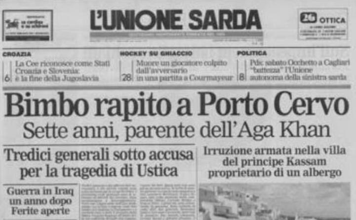 accaddeoggi 15 gennaio 1992 farouk kassam viene sequestrato a porto cervo