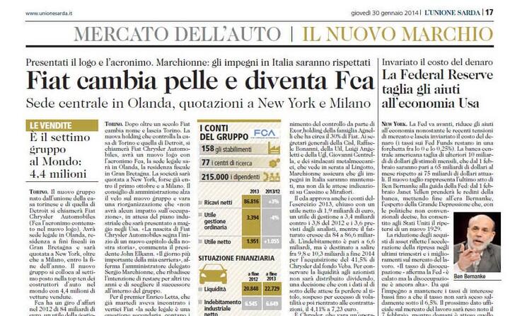 la notizia su l unione sarda