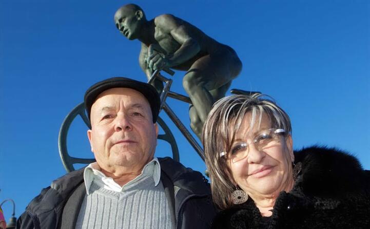 paolo e tonina pantani e il monumento dedicato al figlio a cesenatico (tutte le foto sono ansa)