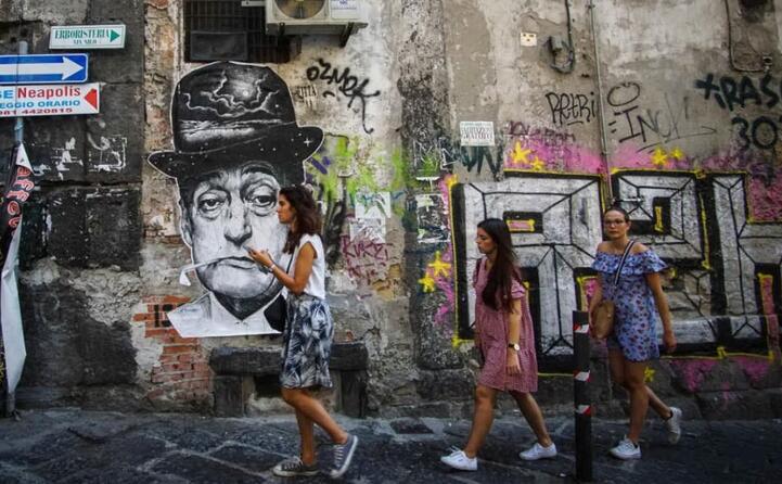 raffigurato in un murale (ansa)