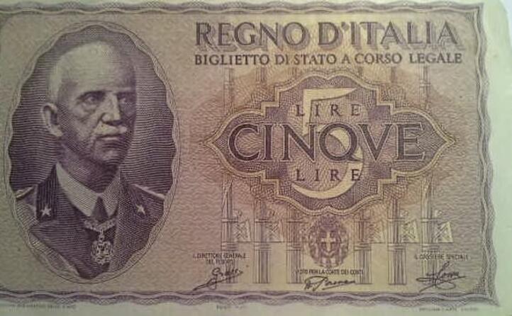 cinque lire in epoca fascista