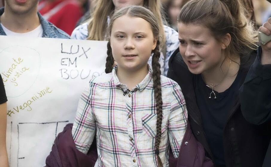 la piccola attivista svedese greta thunberg (ansa)