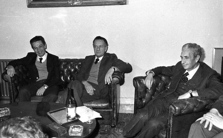 aldo moro con benigno zaccagnini ed enrico berlinguer