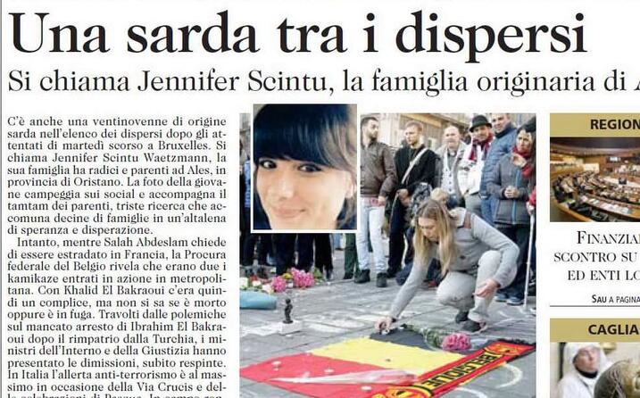 nel riquadro piccolo jennifer la vittima di origine sarda (screenshot da l unione sarda)