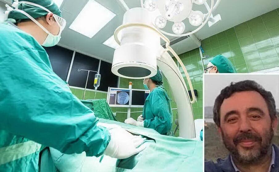 una sala operatoria nel riquadro il professor doria (foto da archivio l unione sarda)