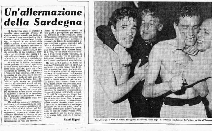 l editoriale de l unione sarda e la gioia di riva e scopigno