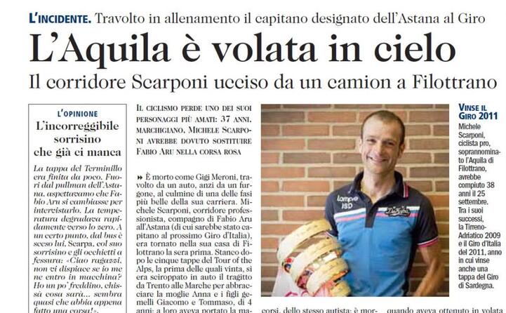 l articolo uscito su l unione sarda del 23 aprile