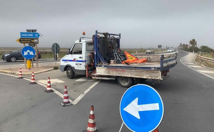 la 195 chiusa verso cagliari (l unione sarda)