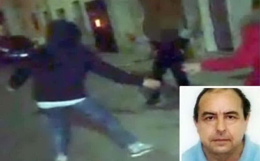 un fermo immagine tratto da un video della polizia nel riquadro antonio stano (foto polizia)