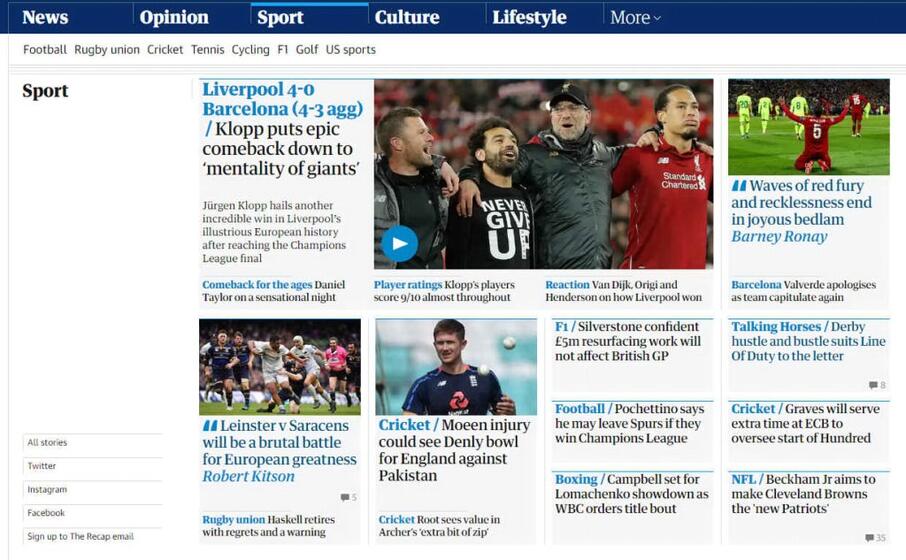 il the guardian celebra klopp e il suo stile di gioco offensivo