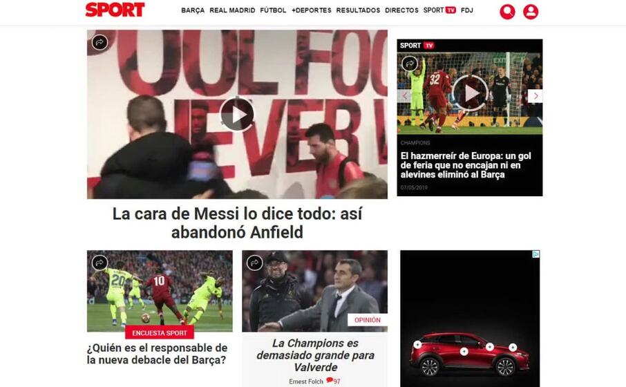 sport attacca la prestazione di lionel messi