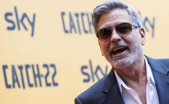 george clooney a roma per la presentazione di catch 22