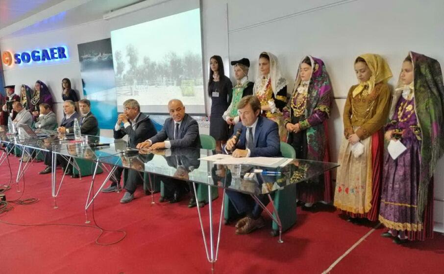 la conferenza stampa (foto l unione sarda serreli)