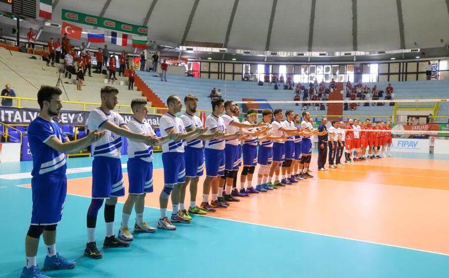 la squadra azzurra prima della semifinale persa contro la russia (foto l unione sarda fornasier)