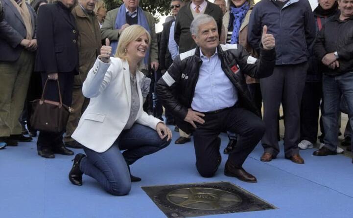 la sua ruota sulla walk of motocycling fame a jerez de la frontera
