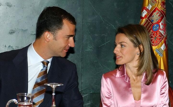 con la moglie letizia