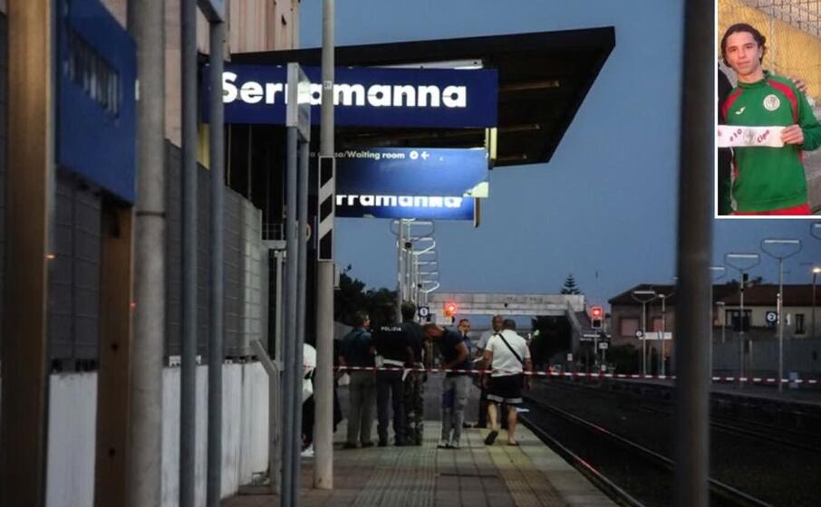 la stazione di serramanna e nel riquadro gabriele cipolla (archivio l unione sarda)