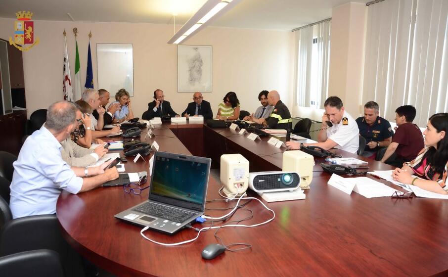 la sala operativa della prefettura dove stata coordinata l esercitazione (foto ufficio stampa)