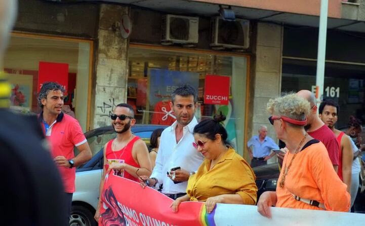 al corteo anche l ex sindaco massimo zedda accanto a michela murgia (foto inviata da luca sinapi)