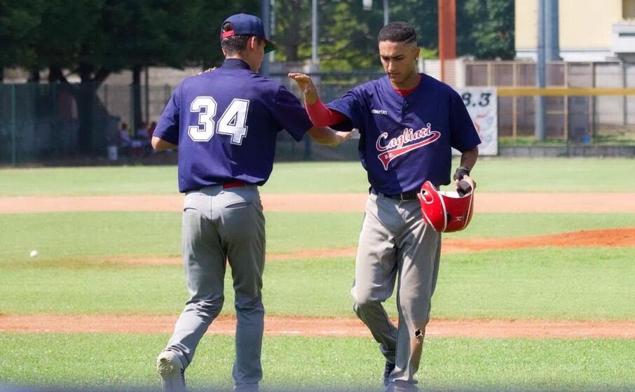 gabriel real sanchez e william laird del cagliari baseball (foto claudio acquafresca)