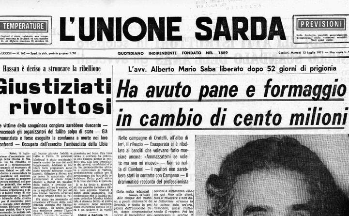 la notizia su l unione sarda il 13 luglio