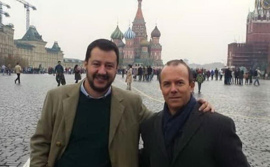 salvini e savoini a mosca (ansa)