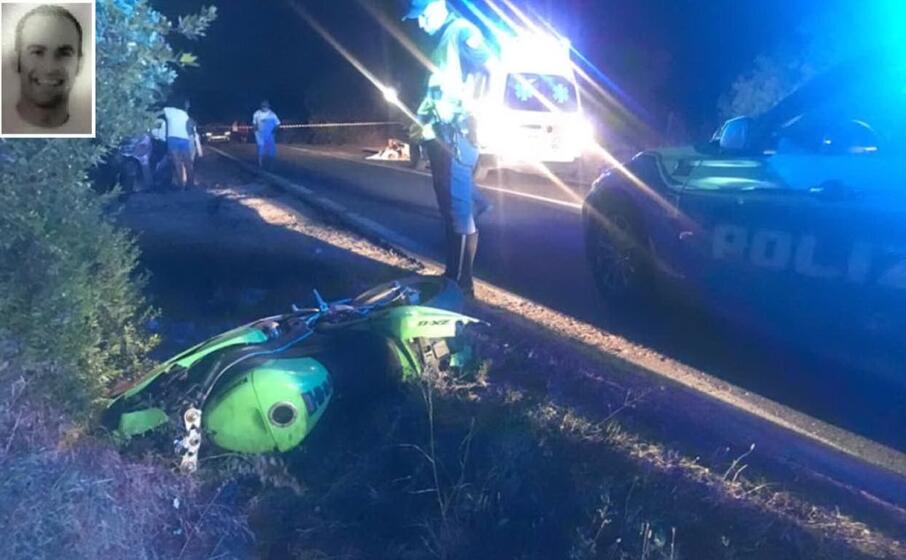 l incidente e nel riquadro la vittima (foto l unione sarda)
