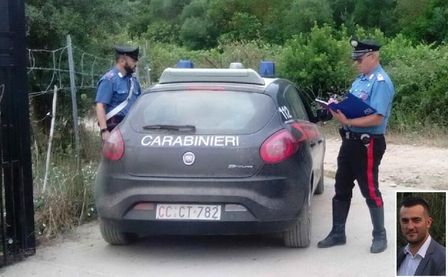 i carabinieri sul posto del misterioso episodio e nel riquadro nicola atzori (archivio l unione sarda)