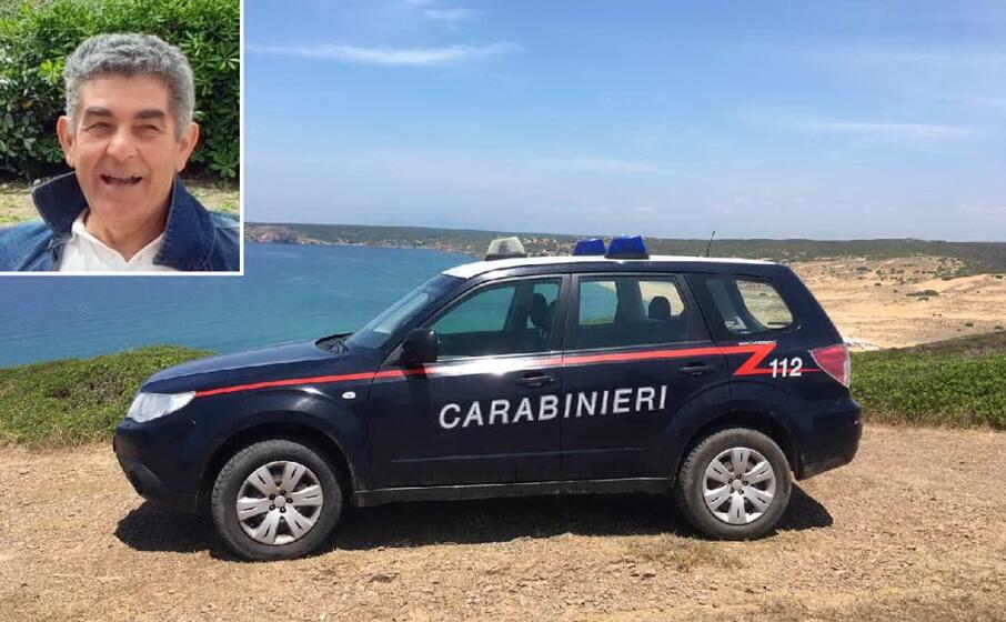 i carabinieri e nel riquadro piergiorgio melis (foto l unione sarda pintori)