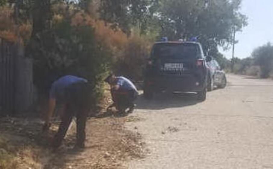 carabinieri al lavoro alla ricerca dell arma (foto carabinieri)