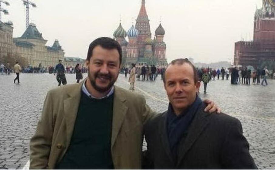 matteo salvini e gianluca savoini (ansa)