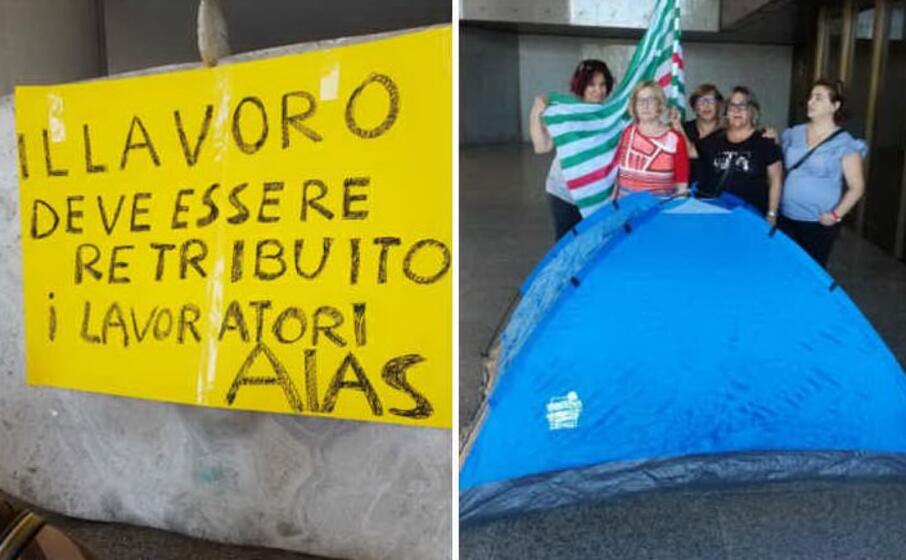 la protesta davanti al consiglio regionale (l unione sarda farris)