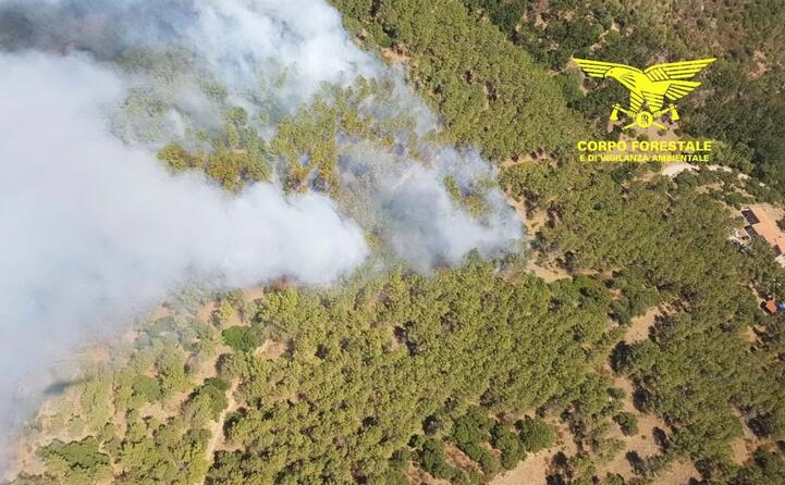 vasto incendio a vallermosa