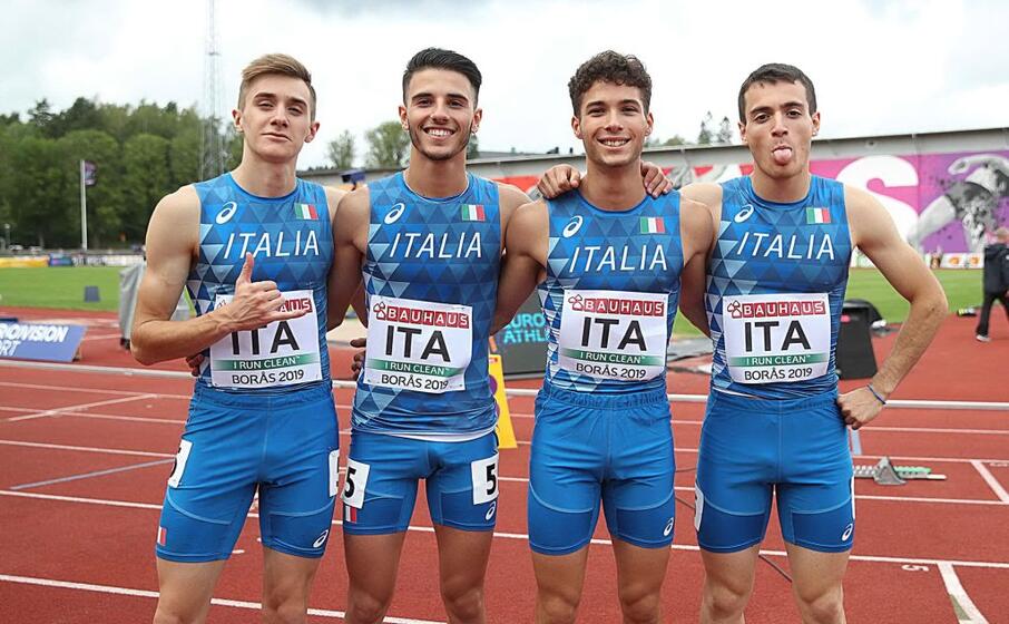 patta (secondo da sinistra) con gli altri steffettisti azzurri (foto fidal)