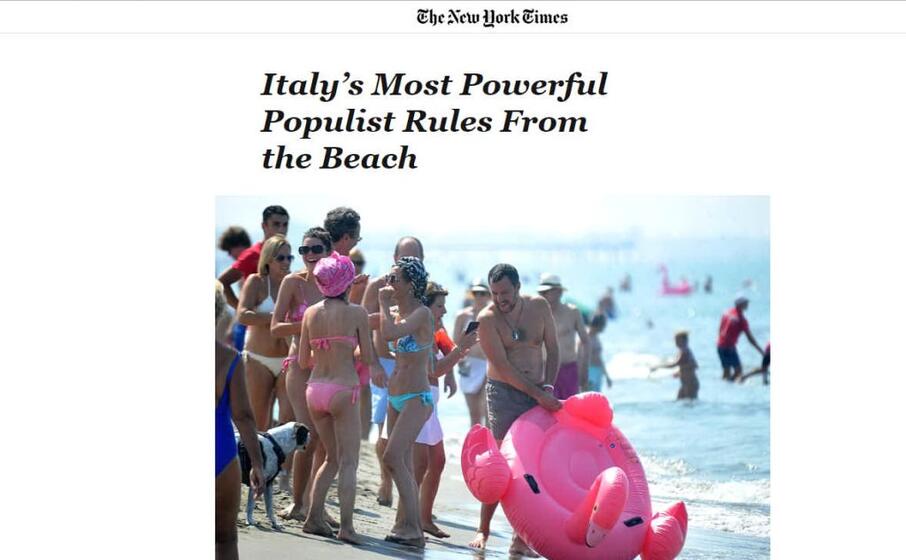 l articolo del new york times il pi potente populista d italia che governa dalla spiaggia