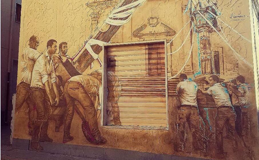 il murales (foto l unione sarda pala)