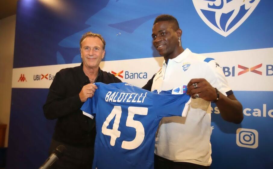 massimo cellino con mario balotelli (ansa)