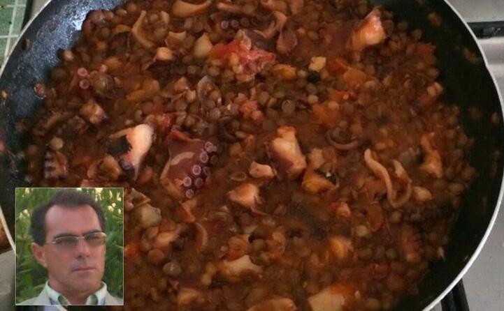 polpo e bocconi con lenticchie realizzato da andrea sanna da cuglieri